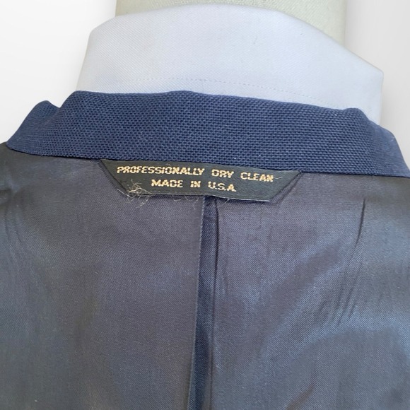 Vintage Warren Sewell Blazer Mens 46 Navy Blue Gold Buttons Suit Jacket - Picture 11 of 11
